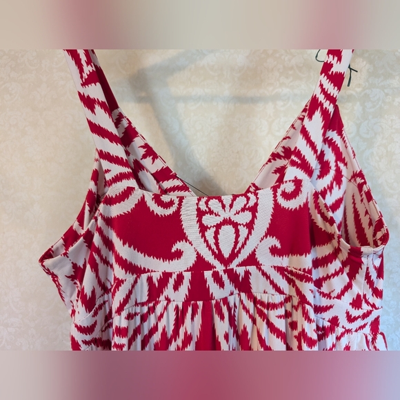 INC MAXI DRESS Sz. Petite Medium Orange & White - Picture 10 of 17